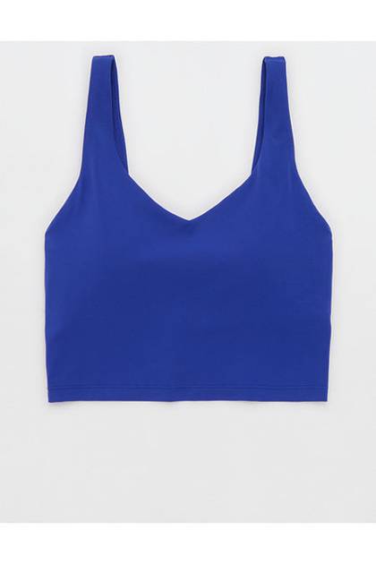 OFFLINE By Aerie Real Me Low Key Longline Sports Bra Deep Cobalt