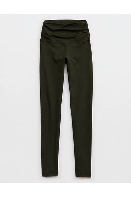 OFFLINE By Aerie The Hugger Ruched Legging Olive Petal