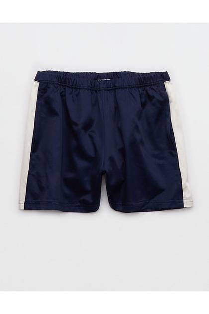 OFFLINE By Aerie Satin Track Short Royal Navy