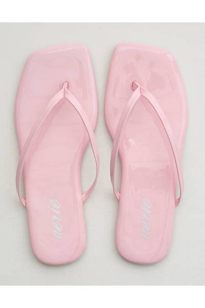 Aerie Square Toe Flip Flop Club Pink