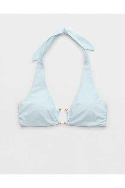 Aerie Halter Voop Bikini Top Misty Sky