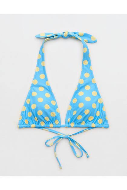 Aerie Halter Scoop Bikini Top Blooming Bright Blue