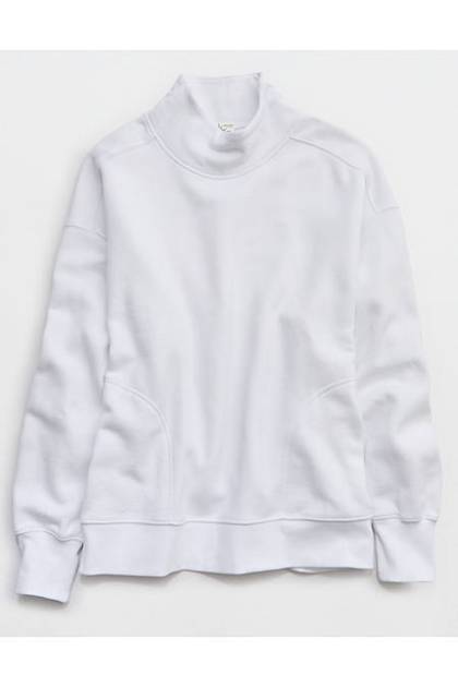 OFFLINE By Aerie Cloud Fleece Oversized Mockneck Sweatshirt White