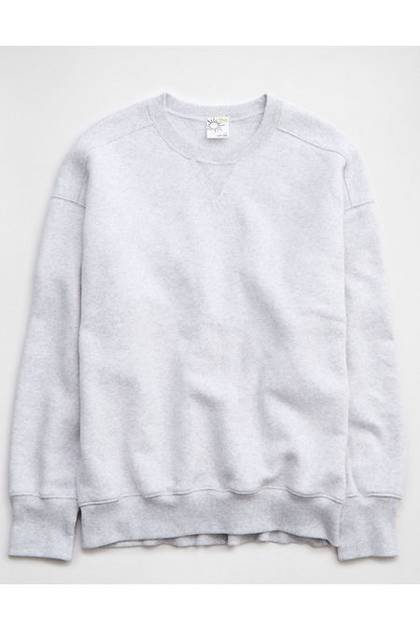 OFFLINE By Aerie Cloud Fleece Oversized Crewneck Sweatshirt Light Heather Gray