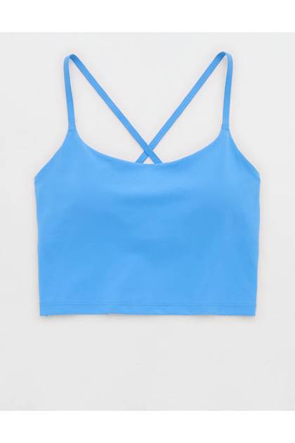 OFFLINE By Aerie Real Me Xtra Strappy Longline Sports Bra Tidal Blue