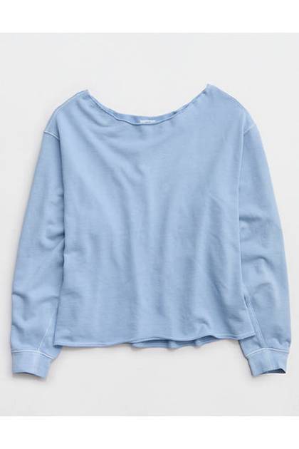 Aerie Alumni Off The Shoulder Sweatshirt Monaco Blue