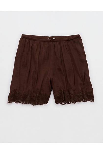 Aerie Night Out Satin Lace Boxer Canyon Sun