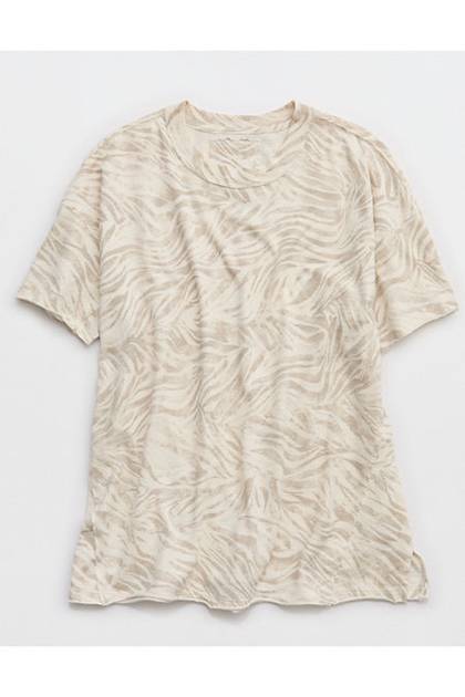 Aerie Oversized Crew Boyfriend T-Shirt Stone Harbor