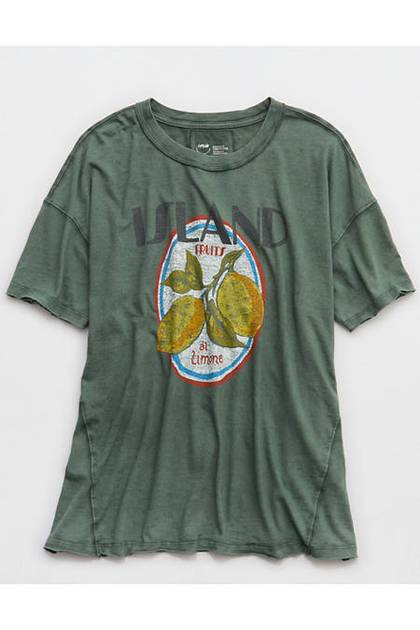 Aerie Oversized Crew Boyfriend T-Shirt Royal Palm