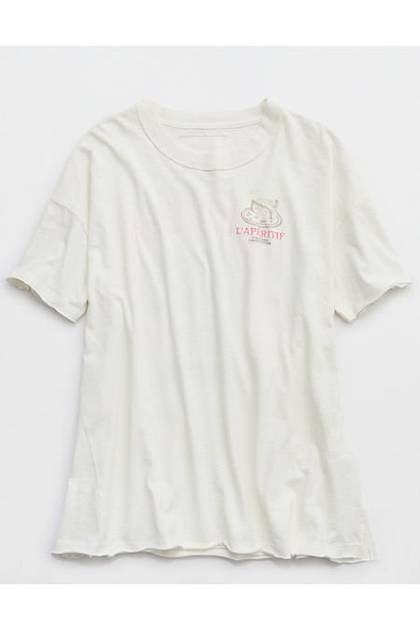 Aerie Oversized Crew Boyfriend T-Shirt Soft Muslin