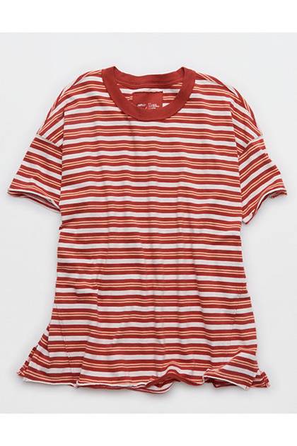 Aerie Oversized Crew Boyfriend T-Shirt Rust