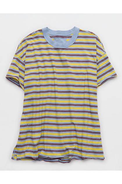 Aerie Oversized Crew Boyfriend T-Shirt Yellow Infusion