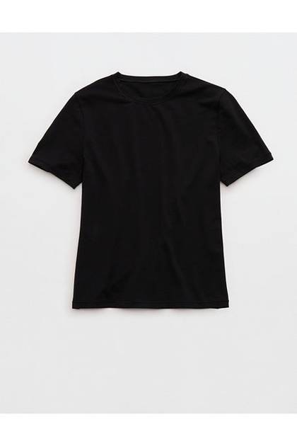 SMOOTHEZ Cotton Blend BESTEES Short Sleeve Crew T-Shirt True Black