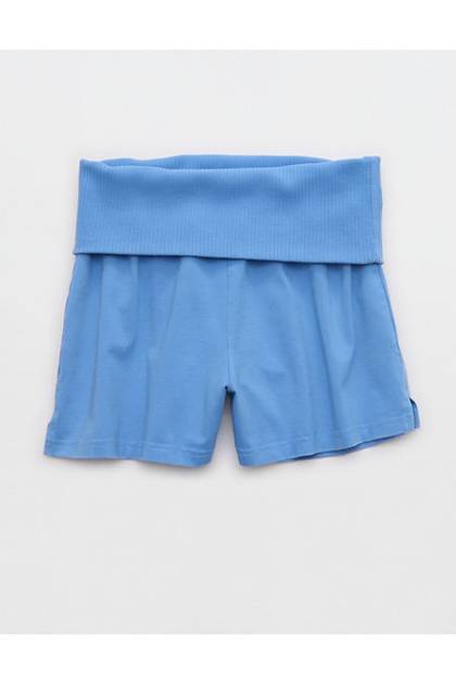 OFFLINE By Aerie OG Cotton Foldover Short Tidal Blue