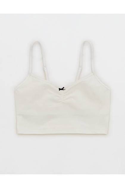 Superchill Cotton Ruched Bra Top White