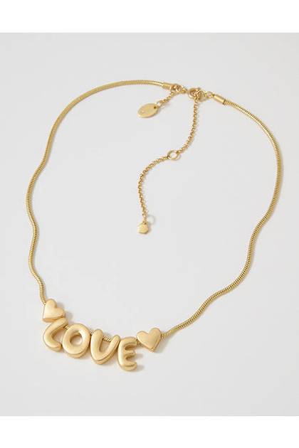 Aerie Bubble Love Necklace Gold