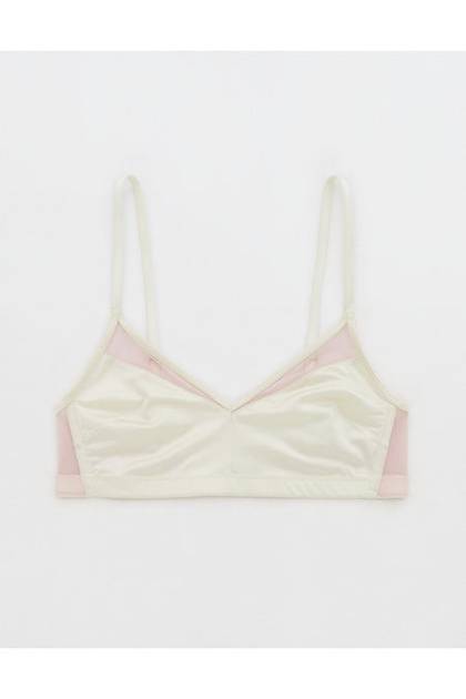 Aerie x Emily + Meritt Shine Mesh Bralette Sea Salt