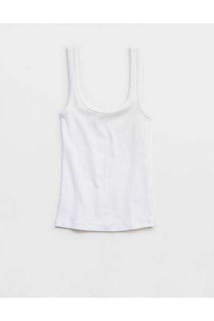 Aerie Double Scoop Neck Tank Top White