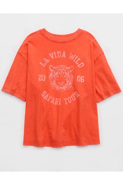 Aerie Relaxed T-Shirt Orange Flare