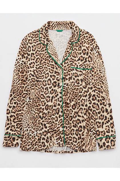 OVERSLEPT by Aerie Real Soft® Pajama Shirt Horizon