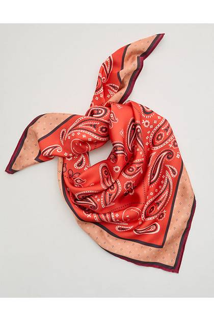 Aerie Satin Scarf Orange Flare