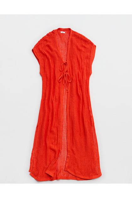 Aerie Crochet Maxi Cape Orange Flare