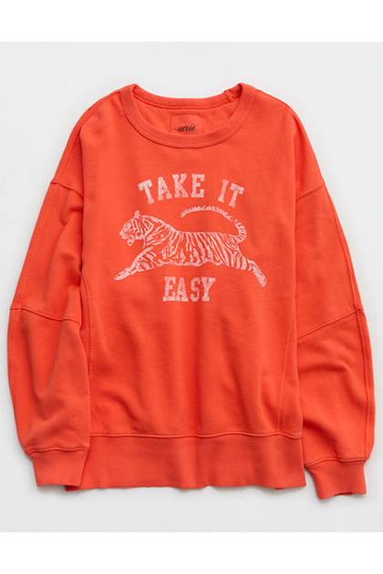 Aerie Go-To Sweatshirt Orange Flare