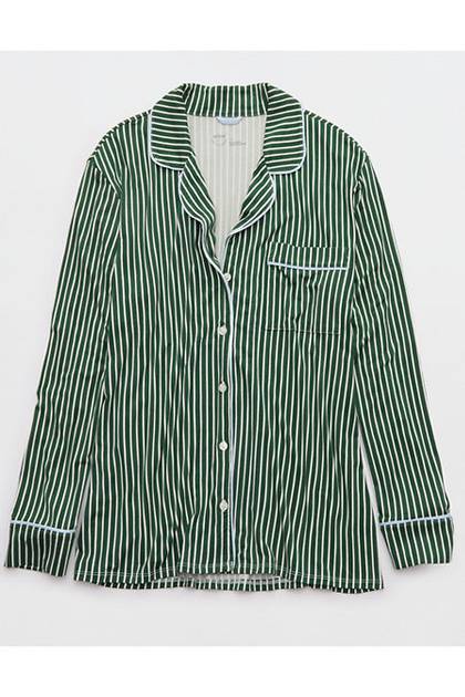 Aerie Real Soft® Pajama Shirt Rugged Green