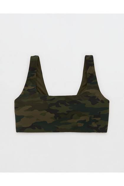 OFFLINE By Aerie Real Me XTRA Classic Sports Bra Olive Daze