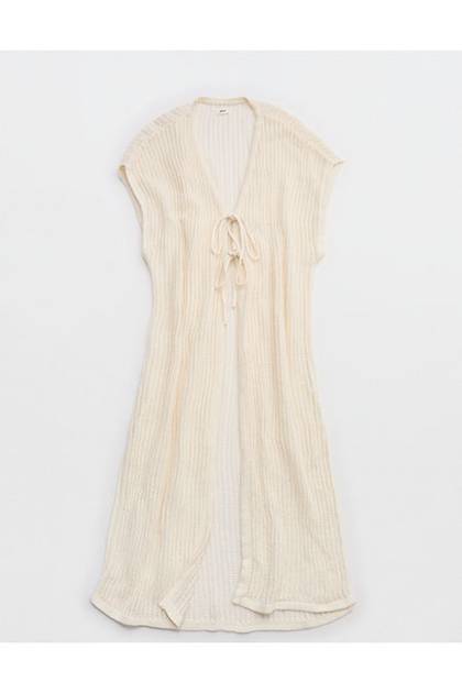 Aerie Crochet Maxi Cape Natural