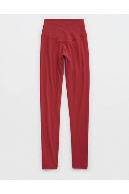 OFFLINE By Aerie Real Me High Waisted Crossover Legging Summer Burgundy