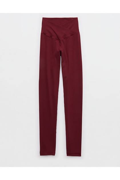 OFFLINE By Aerie Real Me High Waisted Crossover Legging Deep Ruby