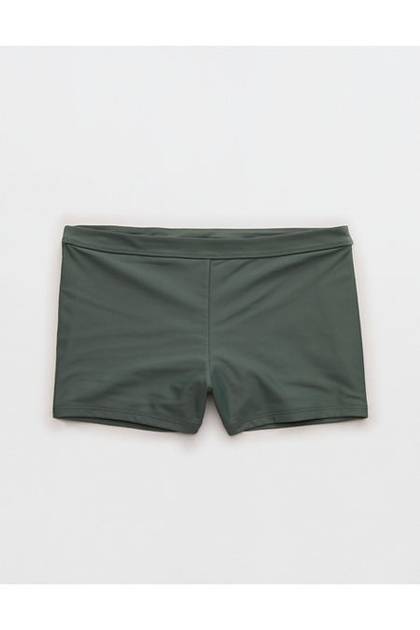 Aerie Mid Rise Boy Short Bikini Bottom Royal Palm