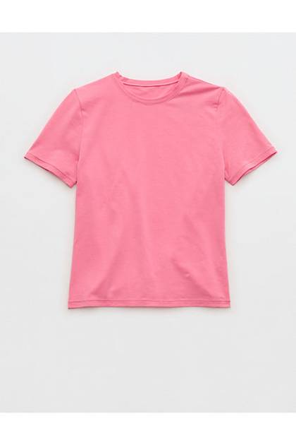 SMOOTHEZ Cotton Blend BESTEES Short Sleeve Crew T-Shirt Playful Pink