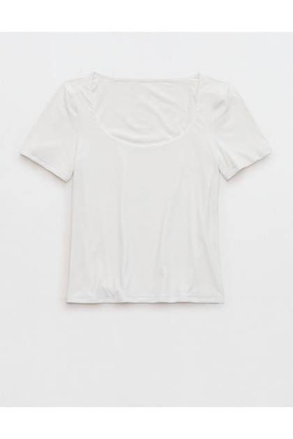 SMOOTHEZ Short Sleeve Scoop T-Shirt White