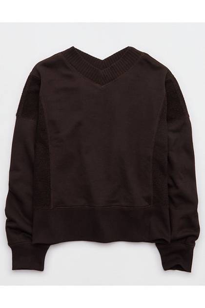 Aerie Après-Chill Sweatshirt Deep Earth