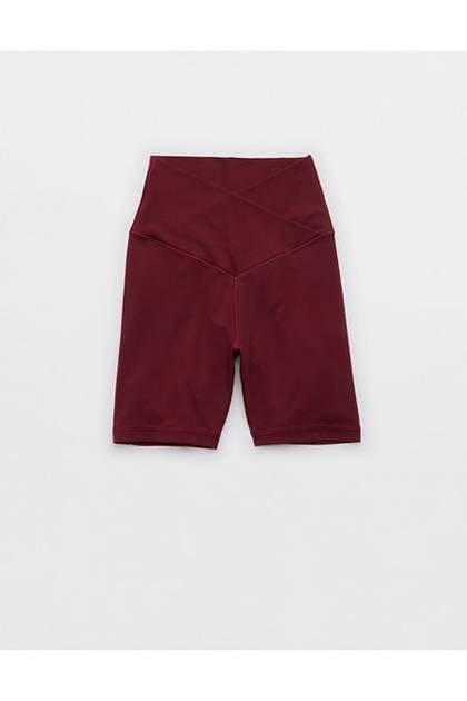 OFFLINE By Aerie Real Me Crossover High Waisted 5" Bike Short Deep Ruby