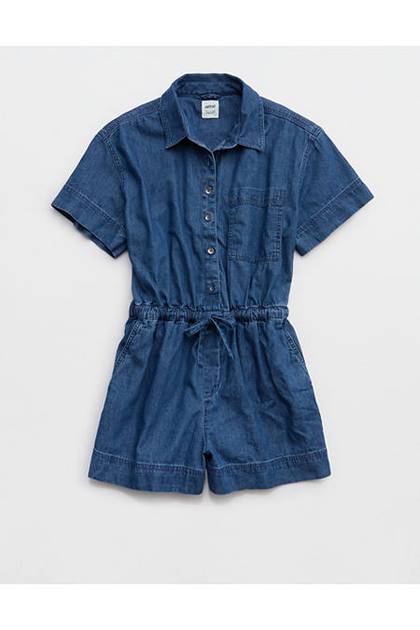 Aerie Chorewear Romper Rocky Blue