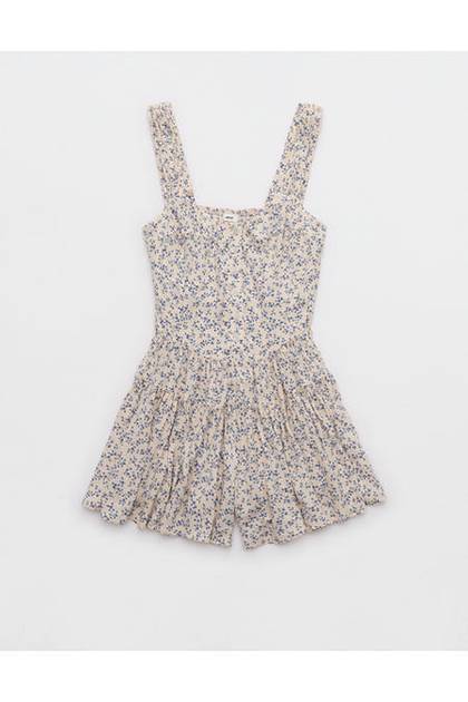 Aerie Floral Romper Sandbar