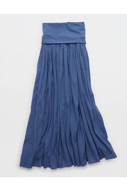Aerie At The Barre Convertible Maxi Skirt Marbled Blue