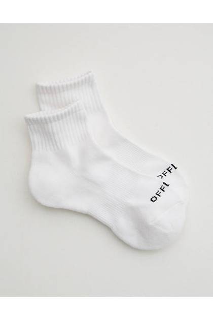 OFFLINE By Aerie Short Crew Sock White