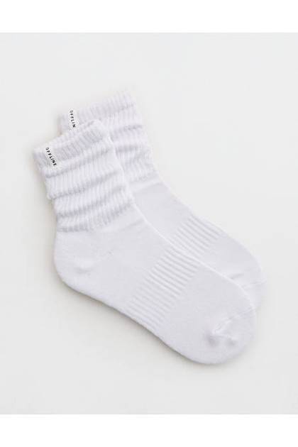 OFFLINE By Aerie Short Scrunch Socks White