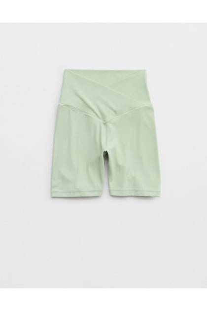 OFFLINE By Aerie Real Me Crossover High Waisted 5" Bike Short Aloe