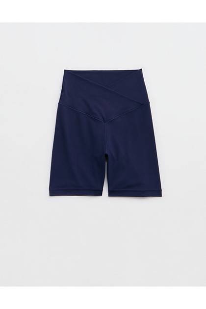 OFFLINE By Aerie Real Me Crossover High Waisted 5" Bike Short Royal Navy