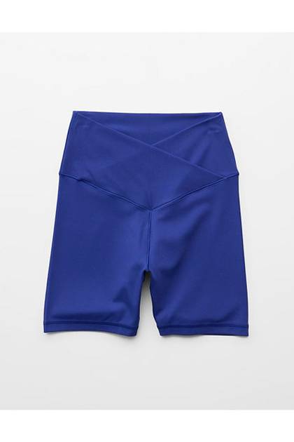 OFFLINE By Aerie Real Me Crossover High Waisted 5" Bike Short Deep Cobalt