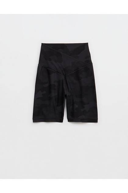 OFFLINE By Aerie Real Me Crossover High Waisted 5" Bike Short Black Charcoal
