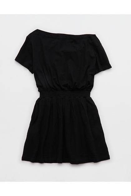 Aerie Off The Shoulder Mini Dress True Black