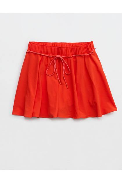 OFFLINE By Aerie Drawcord Mini Skort Orange Flare