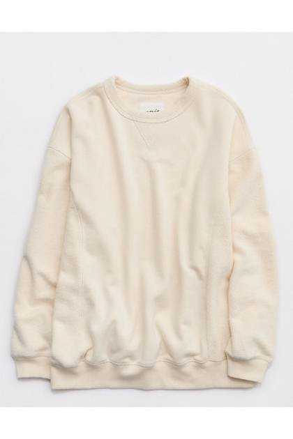 Aerie Très Chic Chenille Sweatshirt Natural