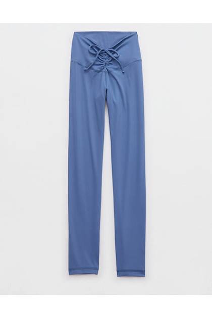 OFFLINE By Aerie Real Me High Waisted Ruched Legging Marbled Blue